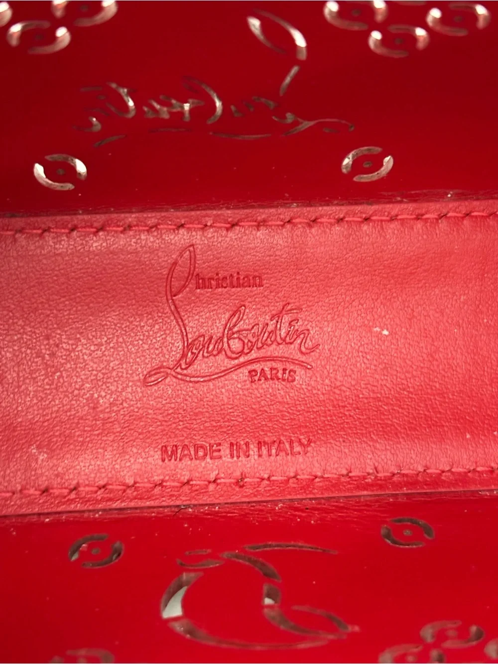 Authentic Christian Louboutin Loubila Leather Clutch